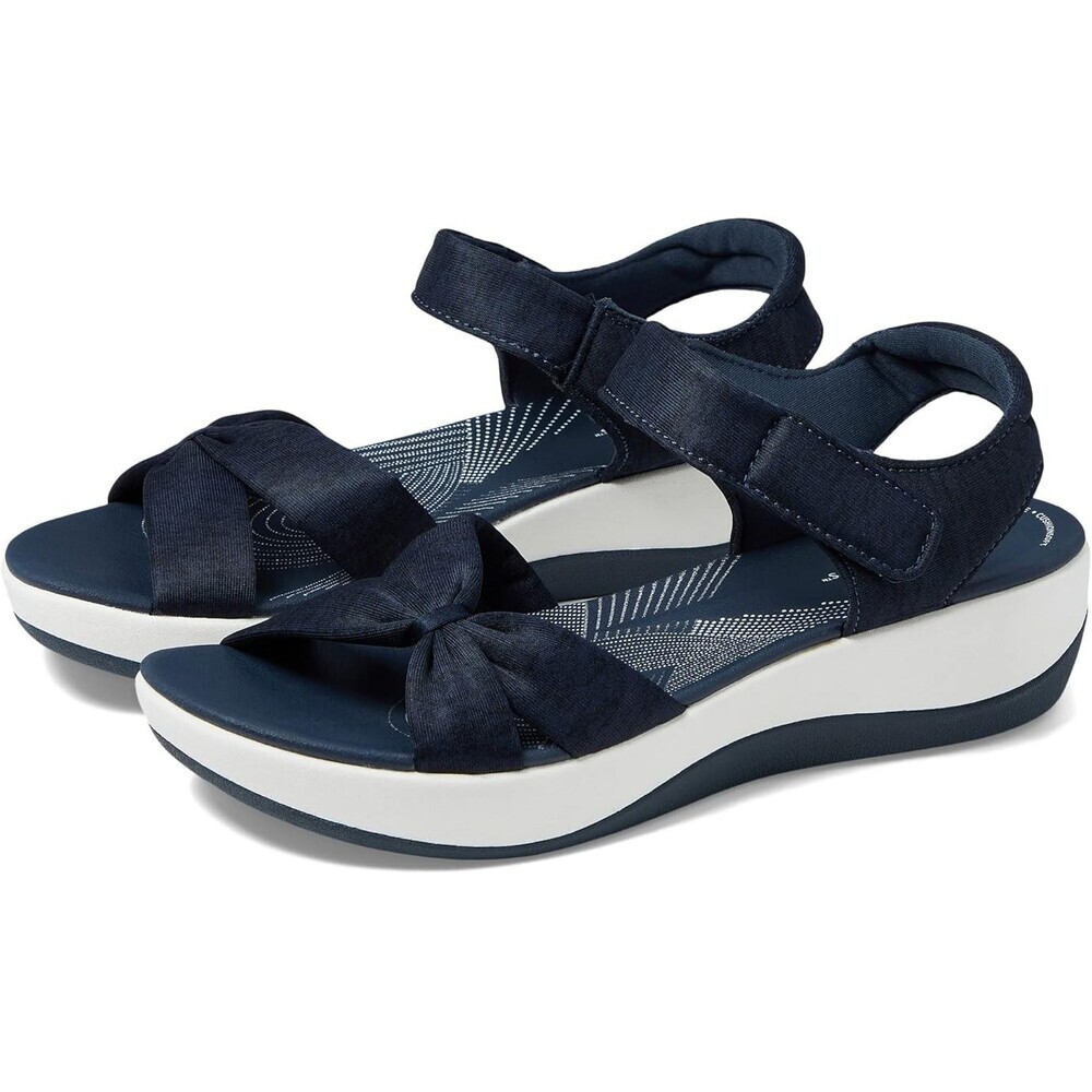 Clarks Arla Shore Sandals Women's US 8.5 Navy Blue Adjustable Strap ZOGG1979